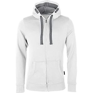 HRM Herenjas met capuchon, maat I hoogwaardige herenjas met capuchon met contrasterende voering I basic hoodie I hoogwaardige en duurzame kleding voor mannen offwhite, M, Gebroken wit