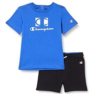 Champion Legacy American Tape-Graphic S/S T-shirt & bermuda kostuum baby jongen (Blu Cobalto/Nero), 9 maanden, Blu Cobalto/Nero