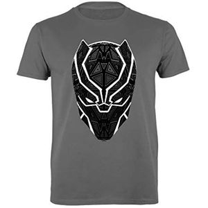 Marvel Black Panther T'Challa T-shirt voor dames, ronde hals, 100% katoen, officieel product, maten S - 3XL, Houtskool