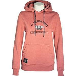 L1 Premium Goods Three Rose Sweatshirt met capuchon, dames, roze, S, Roze