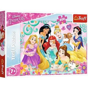 Trefl - Disney Princess, de vrolijke wereld van de prinsessen – puzzel met 200 stukjes – kleurrijke puzzels met Disney-prinsessen, creatief entertainment, voor kinderen vanaf 7 jaar