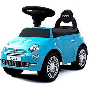 TURBO CHALLENGE - Fiat 500 – Loopwagen – 119095 – vrije wielen – blauw – 25 kg max – kunststof – batterijen niet inbegrepen – kinderspeelgoed – cadeau – vanaf 12 maanden