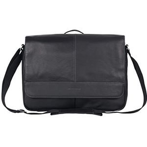 Kenneth Cole REACTION Risky Business Colombiaanse lederen zakelijke messenger bag - unisex messenger bag, zwart, één maat, Risky Business schoudertas van volnerf leer voor computer, zwart., Risky