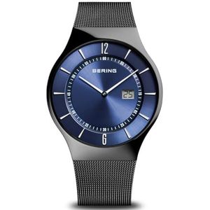 BERING Analoog en digitaal kwartshorloge voor heren met roestvrijstalen armband 51640, Blauw, Minimalistisch of ""jurk