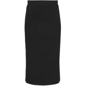 PIECES Pckylie MW Midi Skirt Noos Damesrok, zwart.