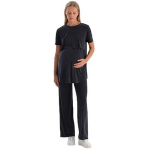 Dagi Pantalon de maternité en modal pour femme, Noir, S