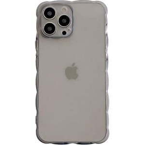 PASUTO Compatibel met iPhone 14pro Max Case, Transparant Leuke Curly Girl Eenvoudige Golf Telefoon Case voor Vrouwen Zachte TPU Beschermende Case Transparant Grijs