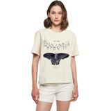 Miss Tee Euphoria Tee T-shirt décontracté pour femme avec imprimé sur le devant, coupe droite, en coton, tailles XS à 5XL, Sable blanc, 4XL