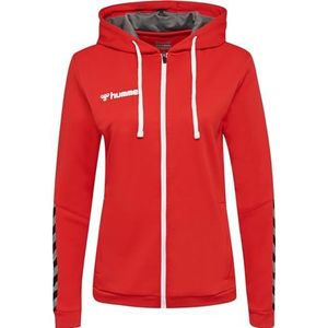 hummel Hmlauthentic capuchontrui voor dames met ritssluiting, True Red