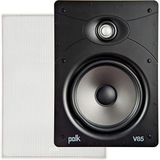 Polk Audio V85 Enkele wandluidspreker – ideaal voor grote ruimtes, inclusief conische driver van composietpolymeer, draaibare zijden koepeltweeter, eenvoudige installatie, inclusief