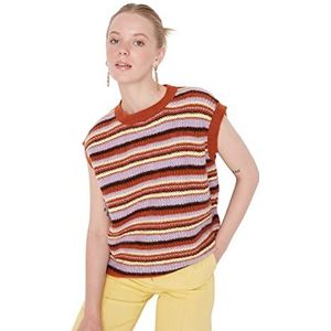 TRENDYOL Dames sweater ronde hals effen bruin M, Bruin