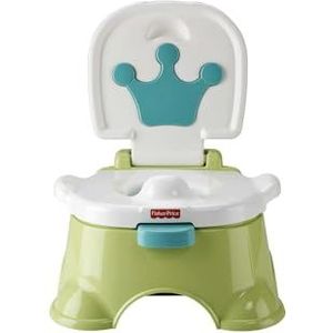 Fisher-Price Pot Royal Estrade, leerstoel met muziekbeloningen, groen, peutertoilet met afneembare zitting, veranderbaar in een opstapje, speelgoed voor kinderen, vanaf 1 jaar, HPY93