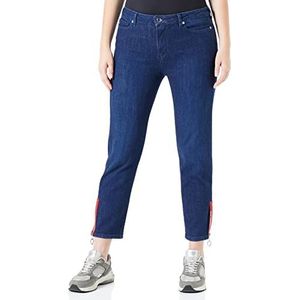 Love Moschino Skinny fit Cropped 5-Pocket Trousers Pantalon décontracté, Blue, 28 aux Femmes, Bleu, 28