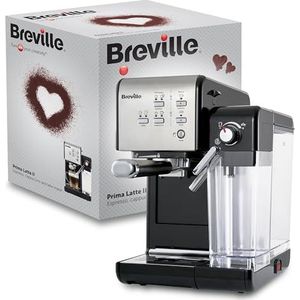 Breville Prima Latte II Espresso, latte en cappuccino koffiezetapparaat, 19 bar professionele pomp en melkopschuimer, zilver [VCF108X]