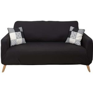 Rekbare bankovertrek, 2-zits, zwart, decoratief textiel, voor binnen, plaid en beddensprei