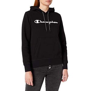 Champion Legacy-Classic Logo Sweatshirt met capuchon voor dames, zwart.