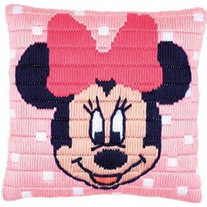 Vervaco Disney Minnie Mouse kruissteekkussen, katoen, 25 x 25 x 0,3 cm, meerkleurig