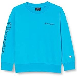 Champion Legacy Neon Spray-Powerblend Small Logo Crewneck Sweatshirt, met capuchon, voor jongens, blauw, fluorescerend, Blu fluorescerend