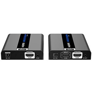 PremiumCord HDMI 2.0 Extender 4K tot 50m via patchkabel Cat6 / Cat6a / Cat7 + lokale HDMI-aansluiting, HDMI 2.0, metalen behuizing, 4K 2160p 60Hz UHD, Full HD 1080p, 3D, Dolby-True HD