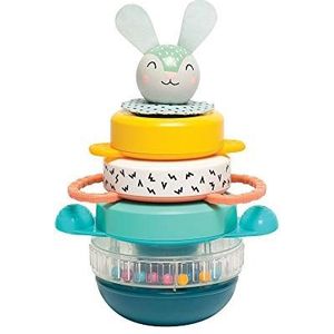 Taf Toys Hunny Bunny Babyspeelgoed, stapelbaar, 5 stuks, konijnenringen, educatief speelgoed voor sensorische ontwikkeling, geschikt voor zuigelingen, jongens en meisjes vanaf 9 maanden
