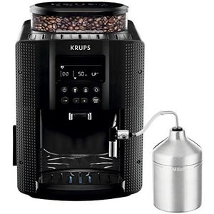Krups Essential EA816031 Koffiebonenmachine, Koffiezetapparaat, Espressoapparaat, LCD-scherm, Automatische reiniging, Stoommondstuk, Melkkan RVS Cappuccino