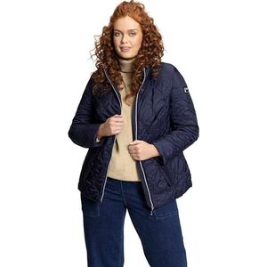 Ulla Popken Functionele jas, gewatteerd, waterafstotende jassen voor dames, Nachtblauw.