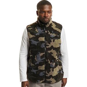 Brandit Fleece wintervest voor jacht en outdoor, Donker camouflagepatroon