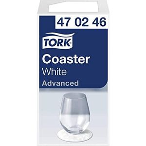 Tork 470246 onderzetters voor glazen en kopjes in geavanceerde kwaliteit, extra dik papier, ideale vochtbescherming, Ø 9 cm, 12 x 250 onderzetters