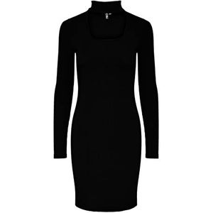 PIECES Pcmilka LS Cut out Dress Kac Robe Femme, Noir, XL