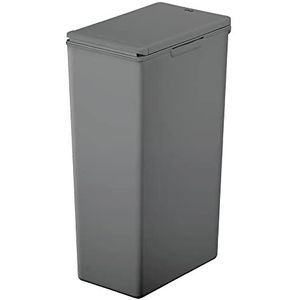 EKO - Morandi keukenafvalemmer – gerecyclede vuilnisemmer van kunststof – perfect voor keuken en huishouden, donkergrijs, 30 liter