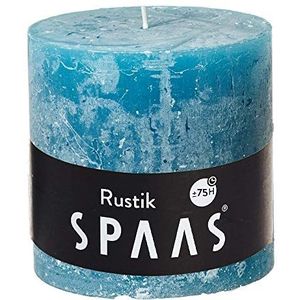 Spaas Rustic Unscented Pillar Candle 100/mm, 75 uur, turquoise