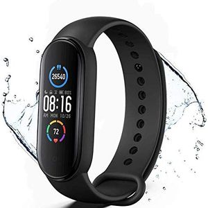 Smart Watch, fitnesstracker, bloedzuurstof, bloeddruk, hartslag, stappenteller, calorieën, slaapbewaking, activiteitstracker, zwart (band 5)