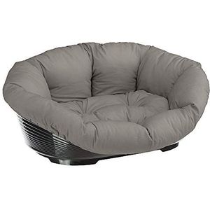 Ferplast 70230099 Sofa Bed van kunststof voor honden en katten, met afneembare overtrek van katoen, grijs, 96 x 71 x 32 cm