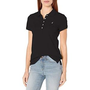 Nautica Women's 5-Button Short Sleeve Breathable 100% Cotton Polo Shirt
