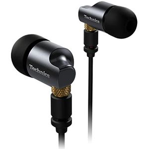 Technics IEM, high-fidelity in-ear hoofdtelefoon met innovatieve 10 mm driver voor ultralage vervorming - EAH-TZ700, zwart/goud