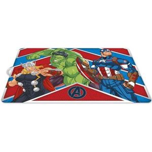 Marvel Avengers Thor Hulk Captain America placemat voor kinderen, van kunststof, blauw en rood