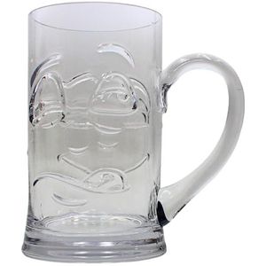 Dekohelden24 Bierglas, bierglas, glas met gezicht, wordt geleverd in geschenkverpakking, afmetingen: H/Ø 14 x 8 cm, inhoud ca. 500 ml, 14 cm