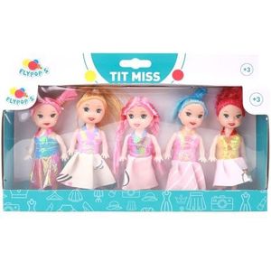 FLYPOP'S - Mini-poppen - kinderspeelgoed - 077501 - meerkleurig - kunststof - dummy - pop - mannequin - mini miss - 10 cm x 24 cm - vanaf 3 jaar