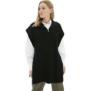 Trendyol Dames gebreide trui standaard met capuchon zwart 68, zwart.