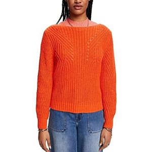 ESPRIT 023ee1i326 Sweatshirt voor dames, Oranje/Rood