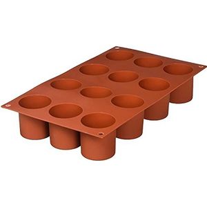 Silikomart SF098 Cilindrische cakevorm van siliconen, terracotta, 48 mm
