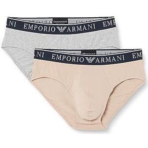 Emporio Armani Emporio Armani Set van 2 duurbrieven voor heren, boxershorts voor heren, 2 stuks, Touw / grijs gemengd