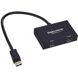 DeLock DisplayPort 1.2 Splitter 1 x DisplayPort in > 2 x DisplayPort Out 4K zwart