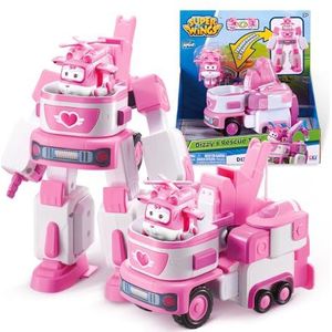 Super Wings Transformations Vliegtuig Dizzy's Rescue Tow, groot kinderspeelfiguur, transformeerbaar speelgoed vliegtuig, voertuig en robotfiguur, speelgoed voor kinderen vanaf 3 jaar - 18 cm