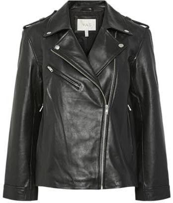 YAS Yasane Ls leren jas Noos YAS ane Ls leren jas Noos dames (1 stuk), zwart.
