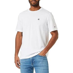 Champion Legacy Champion Basics S-s Crewneck T-shirt voor heren, Wit.