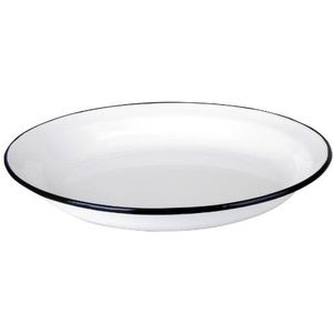 Ibili 912932 platte borden van geëmailleerd staal, 32 cm, wit