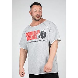 GORILLA WEAR - Klassiek trainingsshirt voor bodybuilders - Strongman en fitness, grijs.