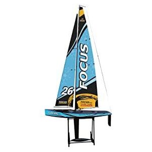 Amewi 26099 Focus III Racing Voilier 100 cm 2,4 GHz RTR, bleu, avec émetteur, récepteur, béquille