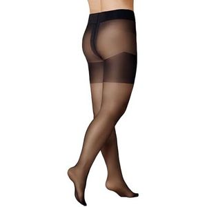 KUNERT Curvy 20 transparante panty met comfortabele tailleband voor dames, tot maat 60/62, huidskleur mat, 20 DEN, zwart.